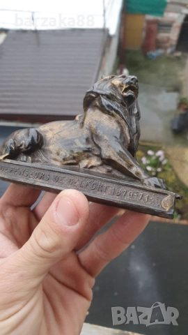 Стара фигура на Лъв с позлата, снимка 4 - Колекции - 52612154