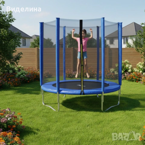 Батут с външна мрежа Jump 6ft - безопасно забавление и тренировка, снимка 4 - Други спортове - 53590138