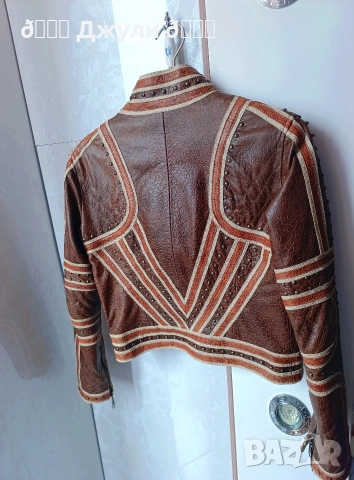 Уникално кожено яке от телешка кожа Enigma, снимка 9 - Якета - 54038603