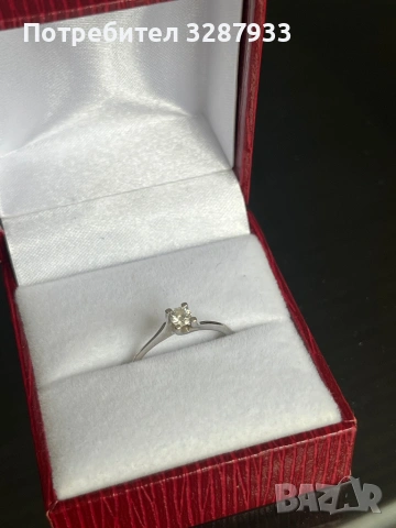 Годежен дамски пръстен с диамант, снимка 4 - Пръстени - 53523035