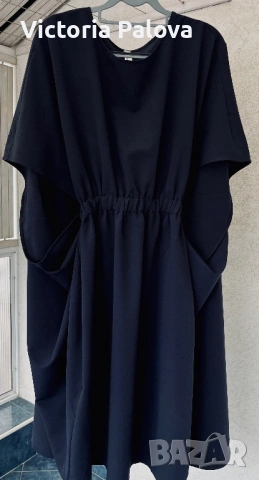Уникална авангардна находка на Souvenir Italy - Нестандартен силует в Deep Navy, снимка 2 - Рокли - 53953605