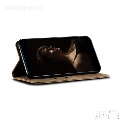 Realme Note 60 Denim Texture Wallet Кожен Калъф и Протектор, снимка 6 - Калъфи, кейсове - 52732349