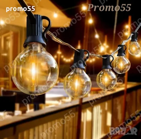 Светлинна Верига 10Бр. Външни Нечупливи Лед Крушки за Декорация 5м, снимка 7 - Външни лампи - 50235219