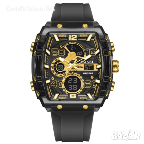 SMAEL Business Gold – мъжки бизнес и спортен дигитално-аналогов часовник