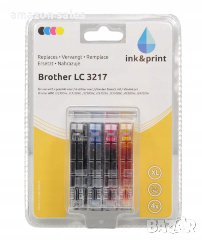 Комплект от 4 резервни мастилени касети за Brother LC 3217 ink&print