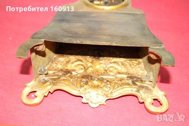 Позлатен бронз каминен часовник фигура жена религиозен кръст, снимка 14 - Антикварни и старинни предмети - 51451984