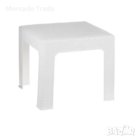 Пластмасова масичка Mercado Trade, За балкон, градина, къмпинг, плаж, Бял