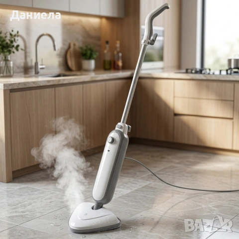 Мощен парен моп 1300W – дълбоко почистване, 25 г/мин пара и приставка за килими