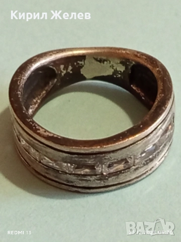 Сребърен пръстен тип СПИНЕР с кристали ръчна изработка 38860, снимка 6 - Пръстени - 52881597