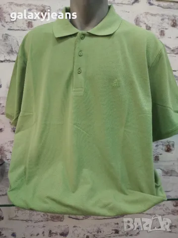 Rugatchi- блуза с яка тип Lacoste, големи размери, цвят пастелно зелен, 100% памук , снимка 1