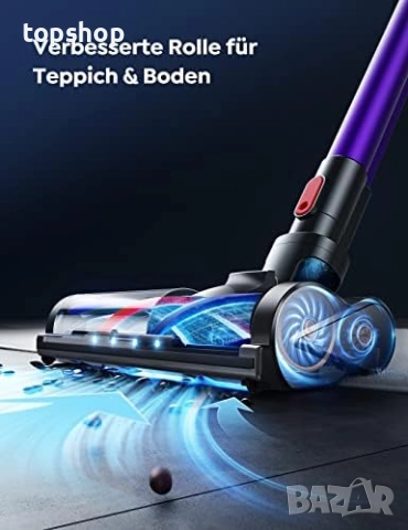 Чисто нова безжична прахосмукачка BuTure JR400-38000 Pa/450W, до 55 мин, сензорен екран, сменяема..., снимка 5 - Прахосмукачки - 52641347