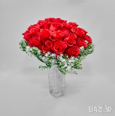 Елегантен букет от изкуствени рози, снимка 8 - Други стоки за дома - 52137811