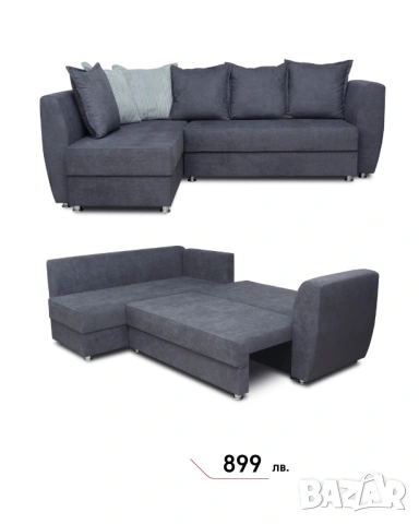 Ъглов диван за хол или кухня с функция сън, снимка 8 - Дивани и мека мебел - 54155547