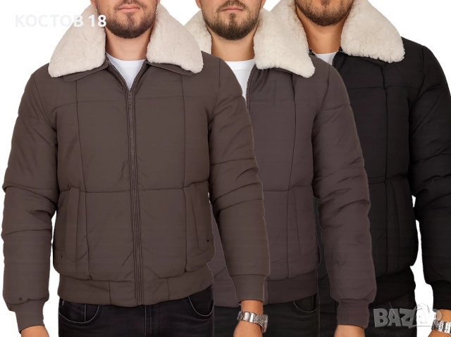 Мъжко Зимно Яке – 3489 пухена яка 3 цвята