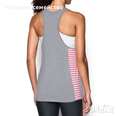 Спортен дамски потник under armour heatgear favorite tank grey, снимка 2 - Потници - 46668568