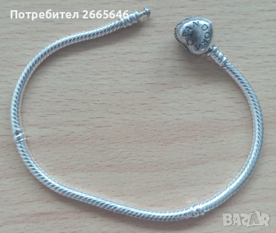 Сребърна гривна тип Pandora, сребро 925, 19 см, снимка 2 - Колиета, медальони, синджири - 53054216