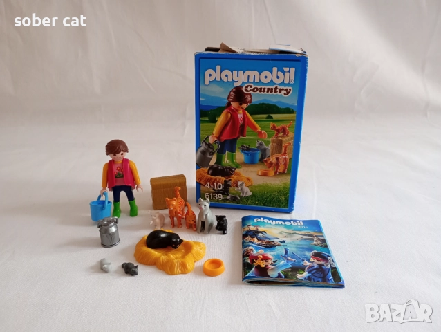 Playmobil Country комплект 6139 "Woman with cat family" от 2015 година, снимка 3 - Конструктори - 52616783