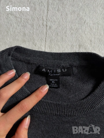 Тъмносива блуза с дълъг ръкав, снимка 3 - Блузи - 53501077