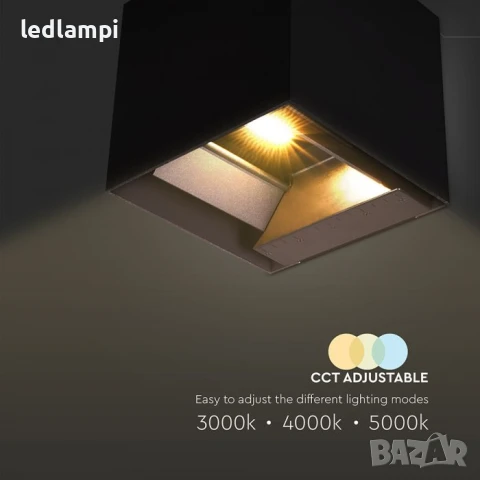 Соларна LED Градинска Лампа 9W 3в1 CCT Черна, снимка 3 - Соларни лампи - 50547394