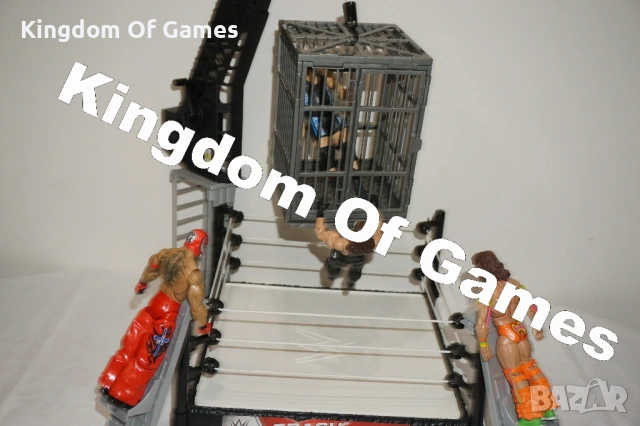 Рядък Кеч Ринг с Кеч Клетка WWE Crash Cage Wrestling Ring Playset Seat Launchers, снимка 8 - Колекции - 54275310