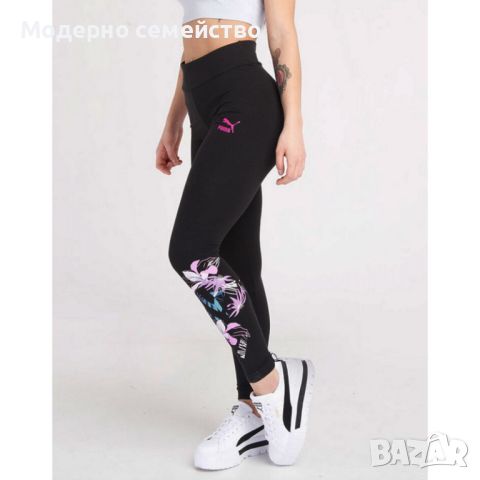 Дамски клин puma flower leggings black multi, снимка 1 - Клинове - 46817671