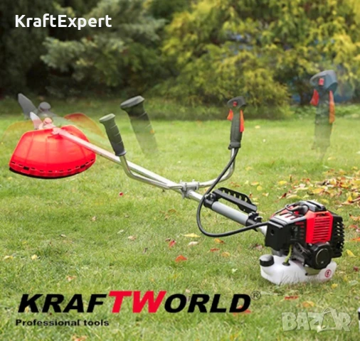 Бензинов Тример за Трева KraftWorld с ПОДАРЪК Фреза – Пълен Комплект Аксесоари, снимка 2 - Градинска техника - 50549713