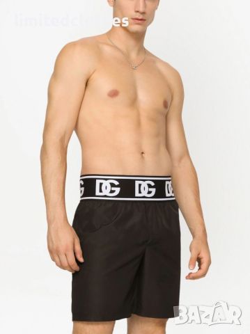 Dolce & Gabbana DG Black Logo Waistband Мъжки Бански / Плажни Шорти size M / L, снимка 1 - Бански - 45991570