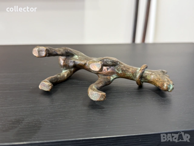 Африканска бронзова фигура на куче. №7922, снимка 7 - Колекции - 53731148