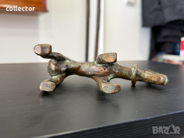 Африканска бронзова фигура на куче. №7922, снимка 8 - Колекции - 53731148