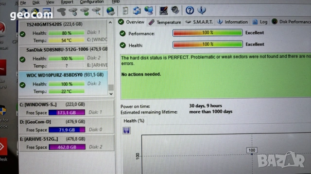 1TB HDD WD Purple 24/7 (S-ATAIII,5400rpm,64MB,3.5"), снимка 4 - Твърди дискове - 53886187