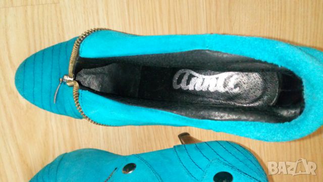 Естествен велур - Дамски обувки с ток! , снимка 7 - Дамски обувки на ток - 45221163
