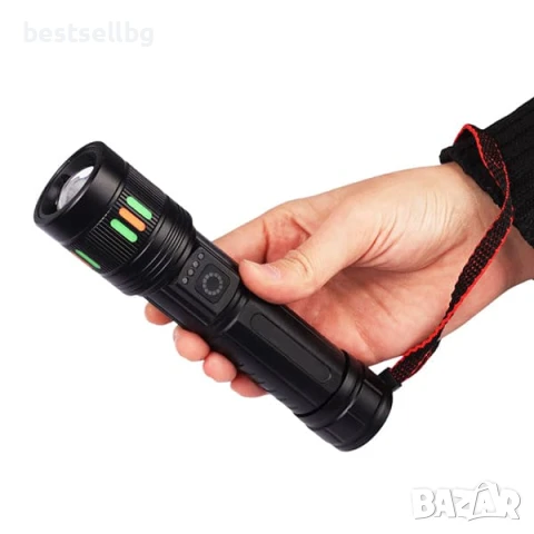 Мощен акумулаторен лазерен LED ръчен фенер лазерен диод прожектор USB зареждане риболов къмпинг лов, снимка 5 - Къмпинг осветление - 50877566