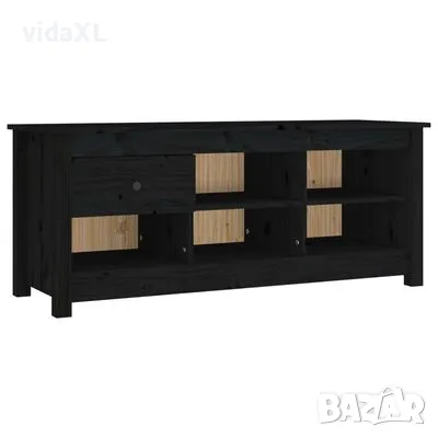 vidaXL Шкаф за обувки, черен, 110x38x45,5 см, бор масив(SKU:814598), снимка 1