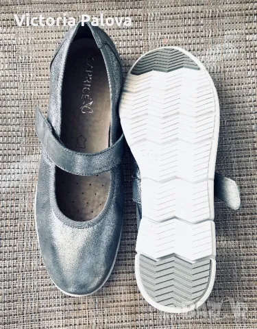 Разкошни кожени сребристи обувки  CAPRICE Германия, снимка 10 - Дамски ежедневни обувки - 50030364