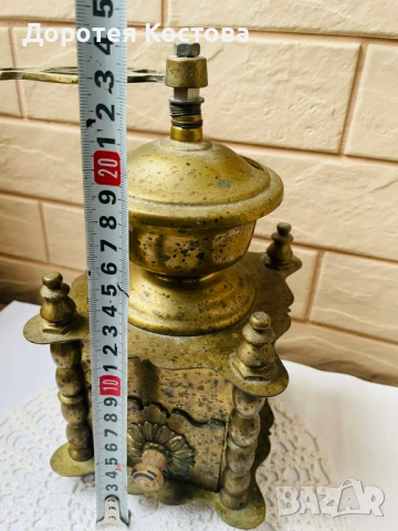 Красива голяма месингова мелничка от Англия, снимка 5 - Антикварни и старинни предмети - 53398694
