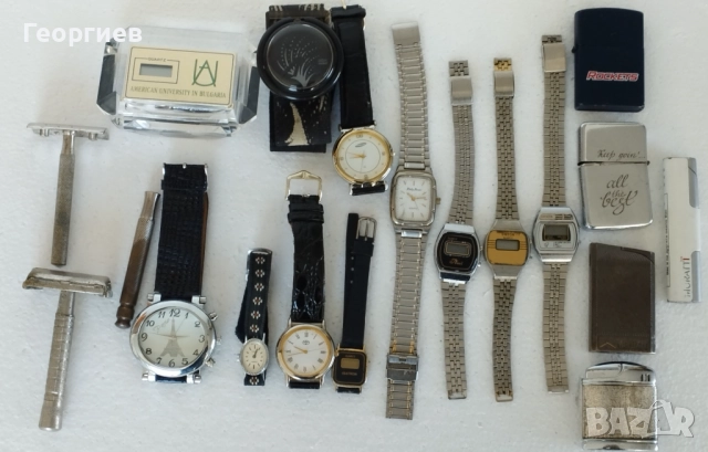 Часовници,верижки,табакери,бензинови,газови,запалки,самобръсначки.