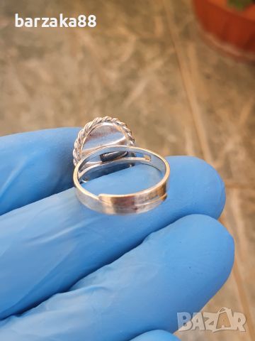 Сребърен пръстен с Лилав камък, снимка 3 - Пръстени - 45729501