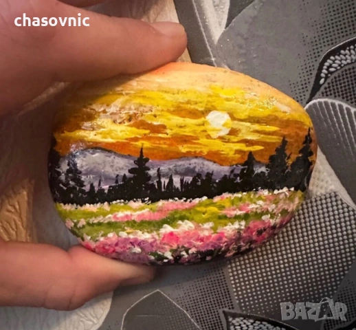 Ръчно рисувана картина върху камък като ново, снимка 2 - Картини - 54156953