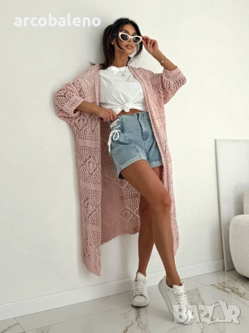 Лятна дамска ажурна дантелена жилетка, 3цвята , снимка 2 - Жилетки - 53974097