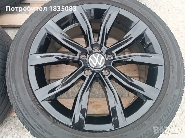 Лети джанти 18ки 5х112 VW + летни гуми 215/50/18 Bridgestone, снимка 6 - Гуми и джанти - 49091282