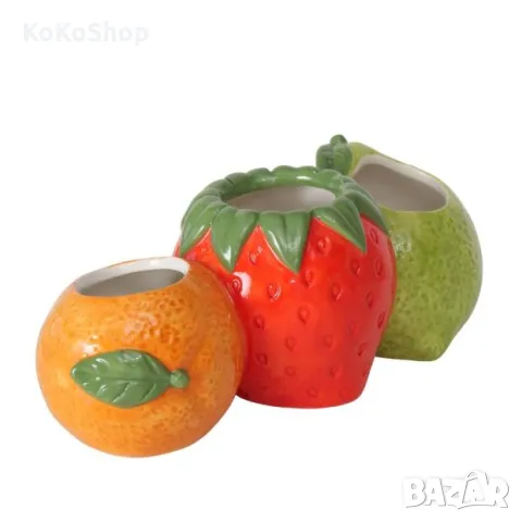 Ваза "Плодове"-22.5х9х8 см./ваза лимони,портокал,ягода/керамична ваза, снимка 2 - Вази - 49710438