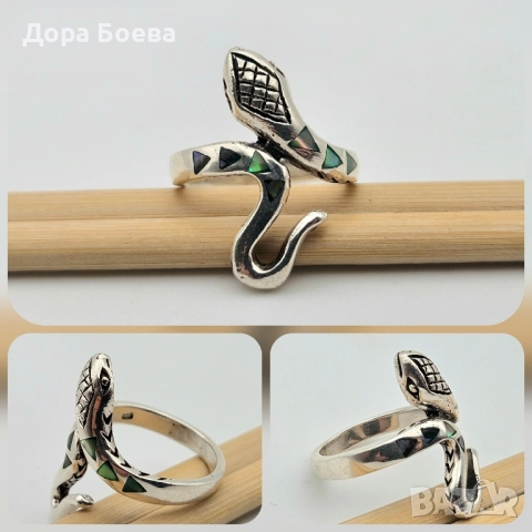 Сребърен пръстен: "Селина", снимка 3 - Пръстени - 52366609