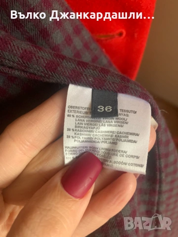 Кокетно късо червено палто Marc O'Polo (вълна и кашмир), размер 36, снимка 11 - Палта, манта - 53769095