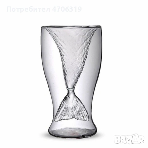 Модерна чаша русалка от боросилекантно стъкло  WSKB3