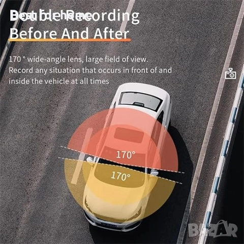 DazulI автомобилна камера 3.16 инча с двоен обектив, Wifi, HD 1080P, GPS , снимка 4 - Аксесоари и консумативи - 51664835