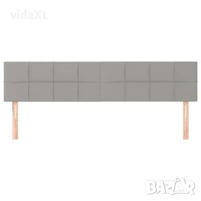 vidaXL Горни табли за легло, 2 бр, светлосиви, 100x5x78/88 см, плат(SKU:346088), снимка 3 - Спални и легла - 49077036