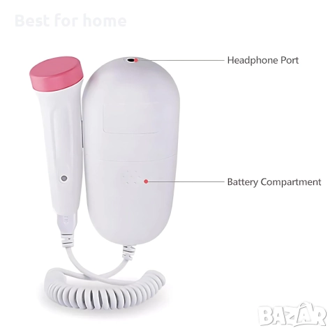 Aika Mini фетален доплеров сърдечен монитор, ултразвуково устройство за бременност, снимка 8 - Други - 51512310