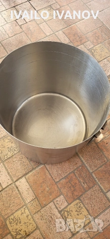 Казан 50литра с капак на Хром Силистра дебела неръждавеика алпака , снимка 4 - Съдове за готвене - 53799386