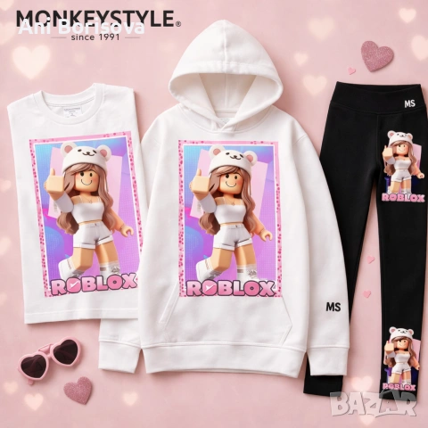 Детски комплект ROBLOX – тениска + суитшър + клин/панталон | ТОП модел 2026, снимка 9 - Детски комплекти - 54074621