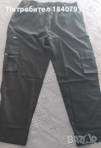 Мъжки карго панталони, НОВО – цвят каки – летни – XXL, снимка 3 - Панталони - 46358066